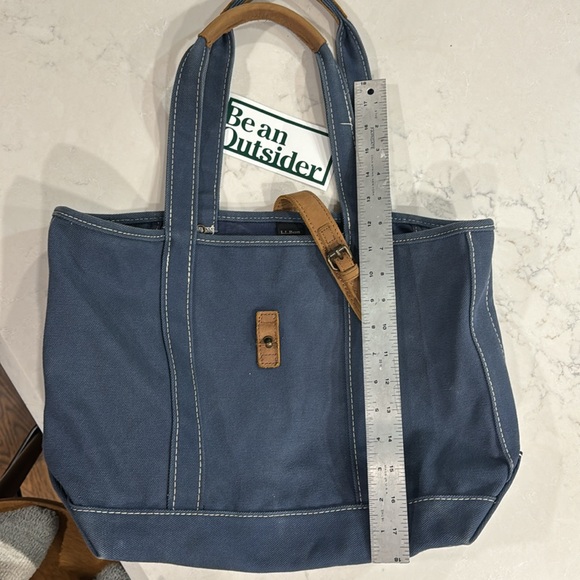 L. L. Bean canvas/denim leather tote bag Maine - Picture 9 of 12